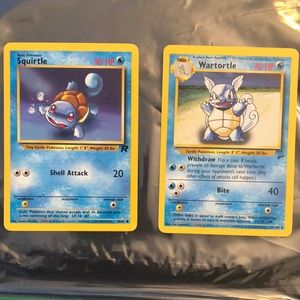 Pokémon Cards - VINTAGE - Squirtle and Wartortle